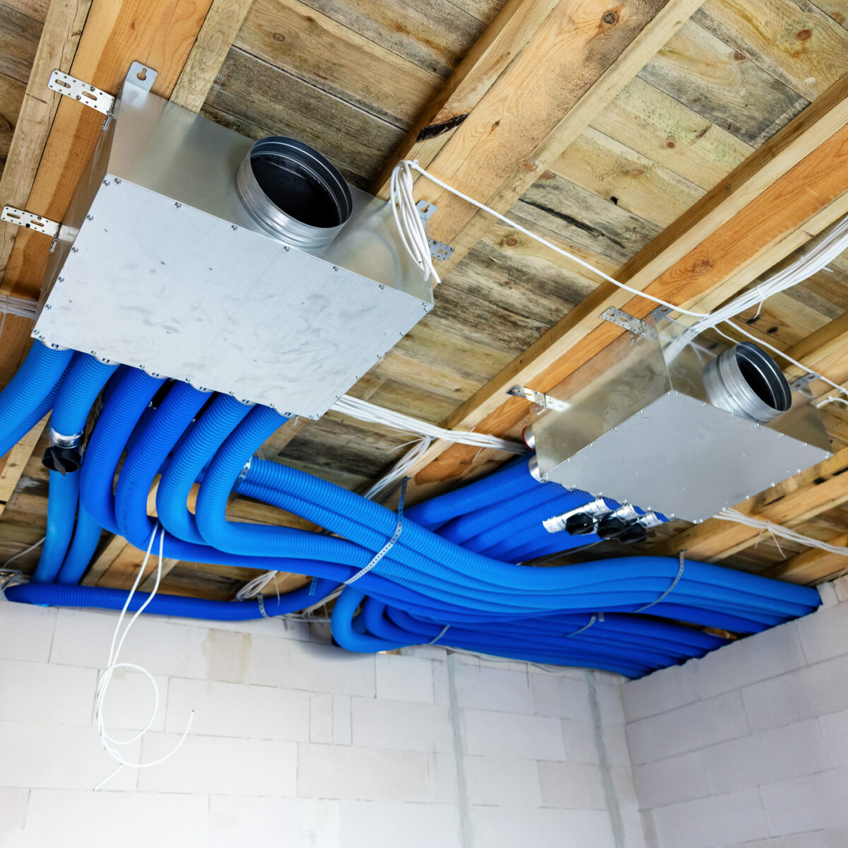 Heat recovery ventilation system installation onto domestic premises