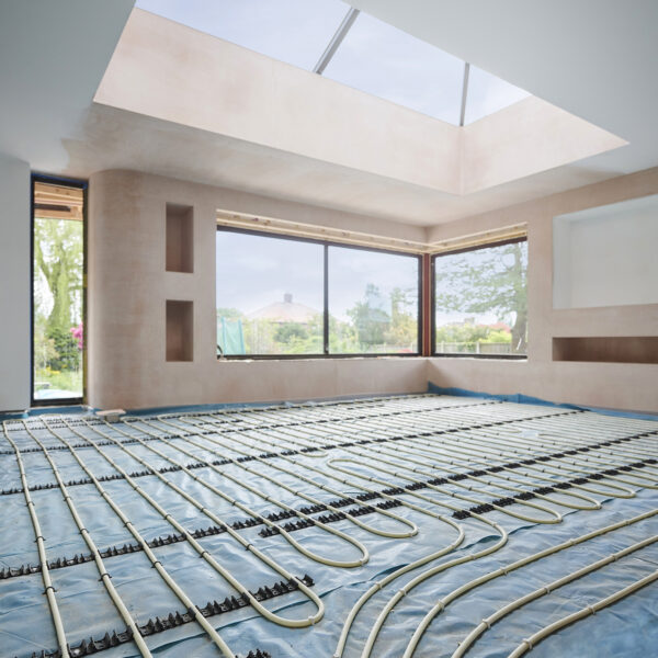Underfloor heating installation at domestic property
