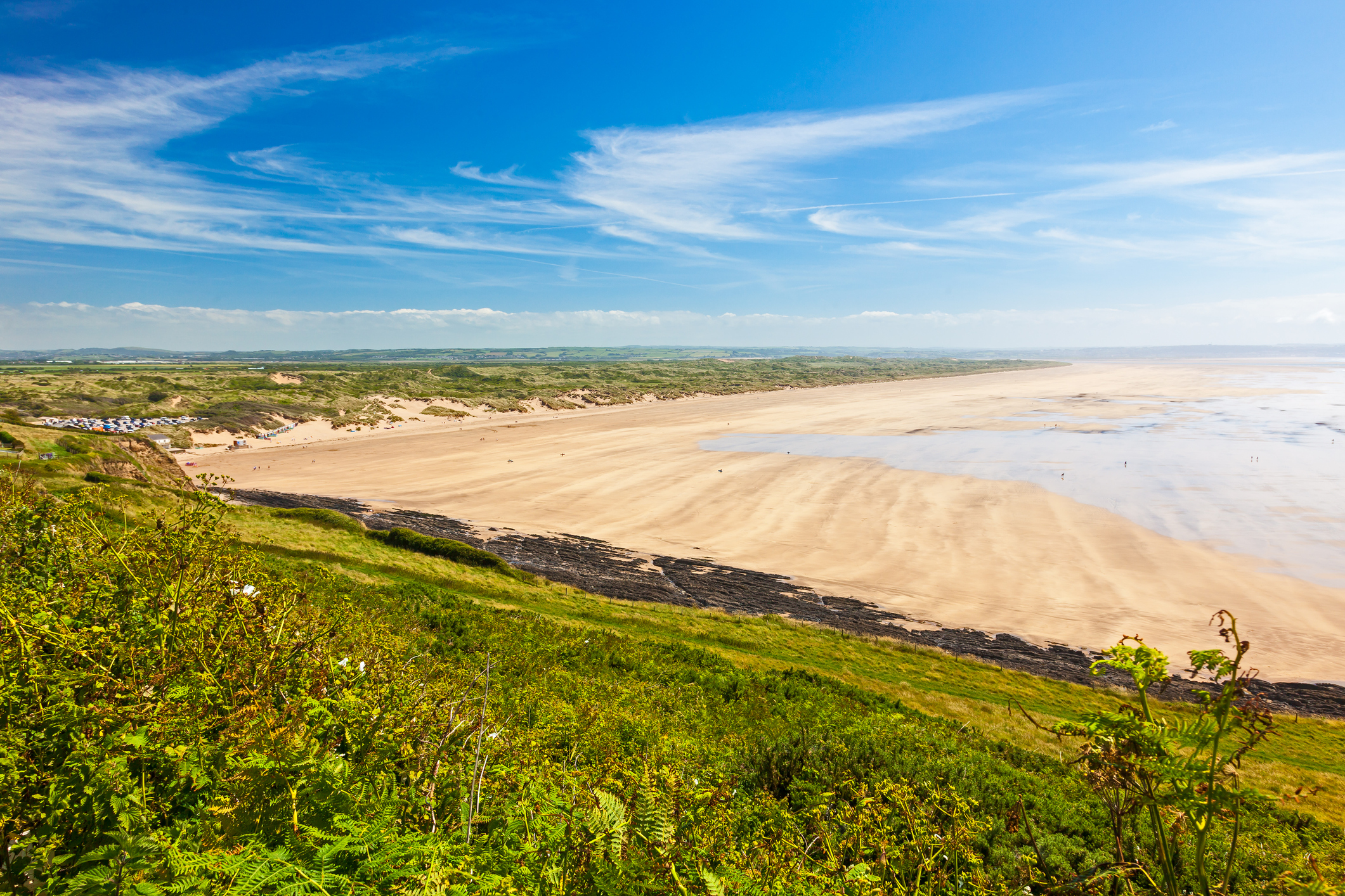 View over Saunton Sands Beach, Devon, England
